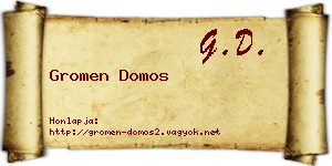 Gromen Domos névjegykártya